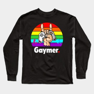 Gaymer the pride computer gamer Long Sleeve T-Shirt